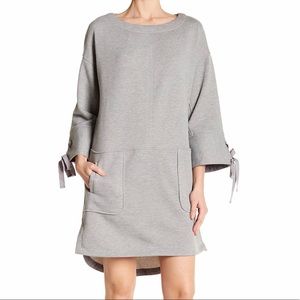 Lace-Up Sleeve Sweatshirt Shift Dress